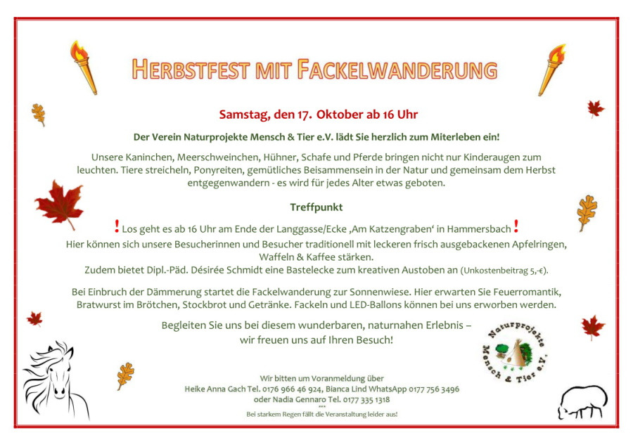 Flyer Herbstfest mit Fackelwanderung