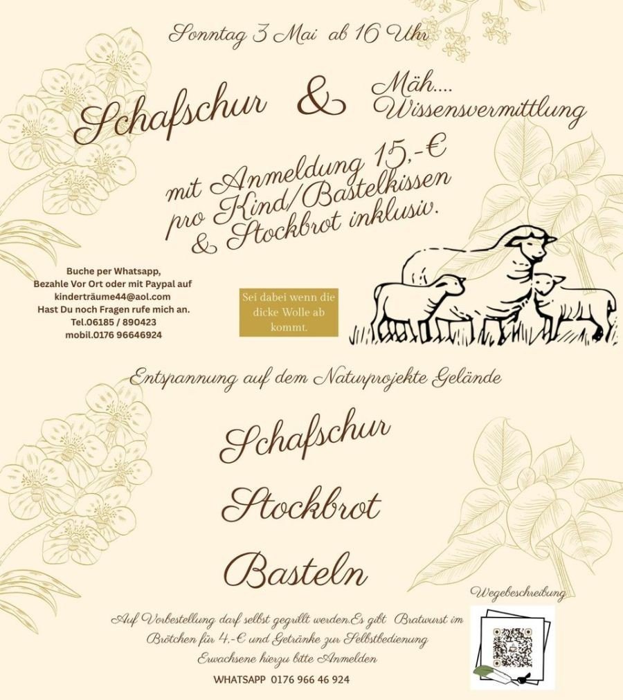 Flyer Schafschur & „Mäh … Wissensvermittlung“