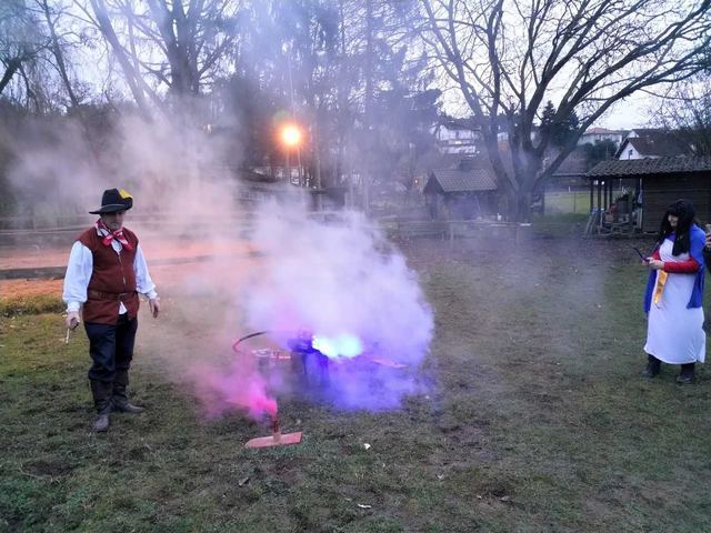 Fotoshooting mit buntem Nebel